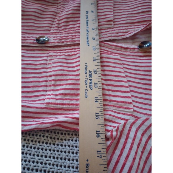 Zara Woman Striped Midi Shirt Dress XS Button Front Red & White Belted Pockets - Picture 10 of 12